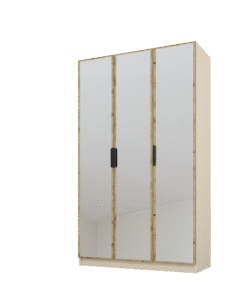 Szafa Cynthia 3D 120 cm 3 Lustra - Dąb Sonoma / Mink Beż