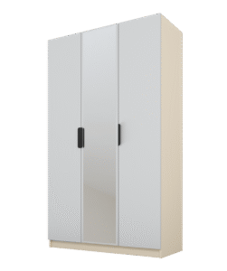 Szafa Cynthia 3D 120 cm 1 Lustro - Szary / Mink Beż