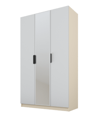 Szafa Cynthia 3D 120 cm 1 Lustro - Szary / Mink Beż