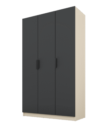 Szafa Cynthia 3D 120 cm - Grafit / Mink Beż