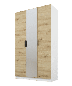 Szafa Cynthia 3D 120 cm 1 Lustro - Dąb Artisan / Biały