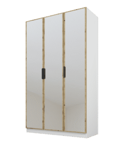 Szafa Cynthia 3D 150 cm 3 Lustra - Dąb Artisan / Biały