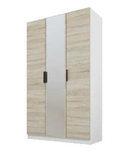 Szafa Cynthia 3D 120 cm 1 Lustro - Dąb Sonoma / Biały