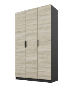 Szafa Cynthia 3D 150 cm - Dąb Sonoma / Grafit