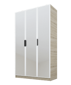 Szafa Cynthia 3D 120 cm 3 Lustra - Biały / Dąb Sonoma