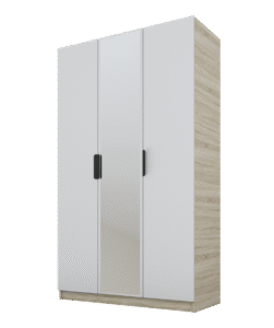 Szafa Cynthia 3D 120 cm 1 Lustro - Szary / Dąb Sonoma