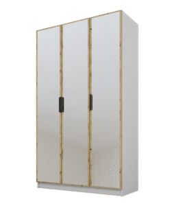 Szafa Cynthia 3D 120 cm 3 Lustra - Dąb Artisan / Szary