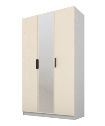 Szafa Cynthia 3D 120 cm 1 Lustro - Mink Beż / Szary
