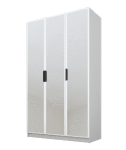Szafa Cynthia 3D 120 cm 3 Lustra - Biały / Szary