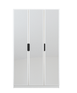 Szafa Cynthia 3D 120 cm 3 Lustra - Biały / Biały