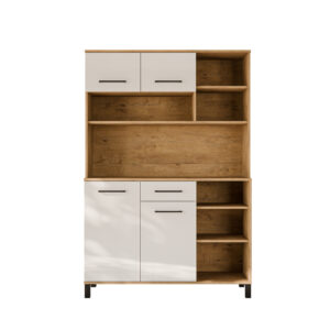 Bufet Kredens Kuchenny Vigo Biały Połysk 120 cm + Blat