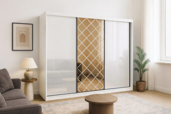 Szafa Caro 250 cm z Lustrem - Biały