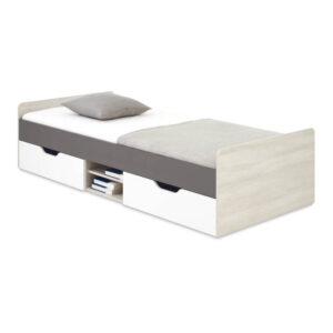 Łóżko Remo RM15 L/P 90x200 - Dąb Wilton Biały / Biały Lux / Antracyt