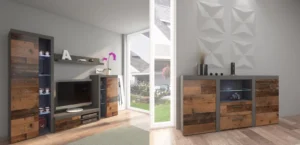 Meblościanka Rumba + Komoda Rumba - Old Wood Style / Matera - Lempert