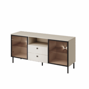 Komoda przeszklona z szufladami Kiss K-KOM1 - Elegancki Kaszmir