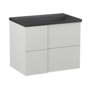 Szafka podumywalkowa 70cm Edge z umywalką kwarcową - Biało Szary Półmat