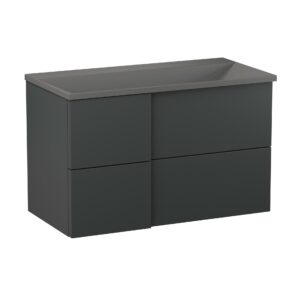 Szafka podumywalkowa 90cm Edge z umywalką kwarcową - Antracyt Półmat