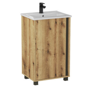 Szafka podumywalkowa FOX 49cm z umywalką ceramiczną 51cm - Dąb Evoke