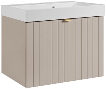 Szafka podumywalkowa 50cm Harmo z umywalką z marmuru syntetycznego - Kaszmir Półmat