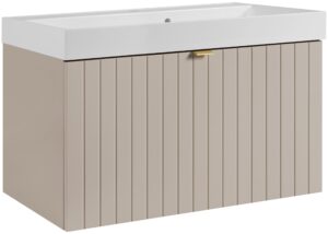 Szafka podumywalkowa 80cm Harmo z umywalką z marmuru syntetycznego - Kaszmir Półmat
