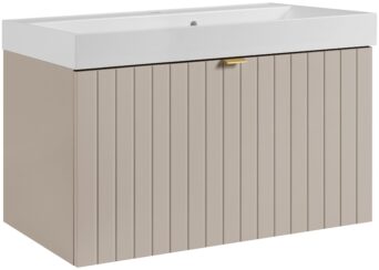 Szafka podumywalkowa 80cm Harmo z umywalką z marmuru syntetycznego - Kaszmir Półmat
