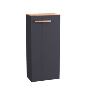 Szafka średnia wisząca 50cm z blatem z płyty dąb 18mm - Antracyt Mat