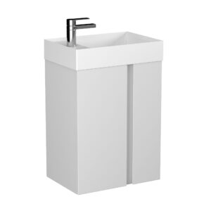 Szafka podumywalkowa 49cm Uniq z umywalką - Jasno Szary Półmat