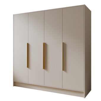 Szafa Porto 200 cm - Kaszmir / Uchwyty Złote