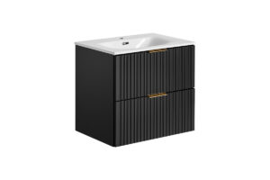 Zestaw meblowy 60 cm z umywalką - Adel Black - SET ADB SKY 60 CM - Czarny