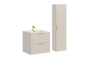 Zestaw meblowy Adel 60 cm z umywalką meblową Sky i szafką wysoką - SET-ADC 60 CM SKY HIGH CABINET - Kaszmir