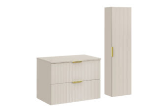 Zestaw meblowy Adel 80 cm z blatem i szafką wysoką - SET-ADC B CASHMERE 80 CM HIGH CABINET - Kaszmir