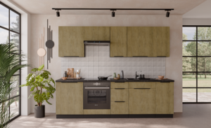 Meble Kuchenne Dąb Cremona Zestaw 260 cm + Blat