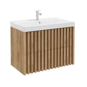 Szafka podumywalkowa D80 Delano z umywalką meblową - Dąb Złoty