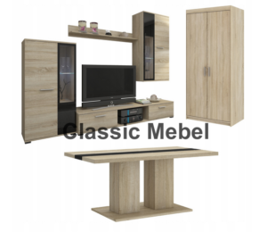 Zestaw Do Salonu Meblościanka Salsa + Szafa Elena 2D + Ława Boston Dąb Sonoma