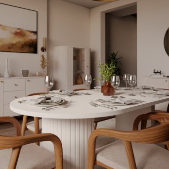 Stół Rozkładany Ovalio 100  cm - 188 cm - Beż Piaskowy