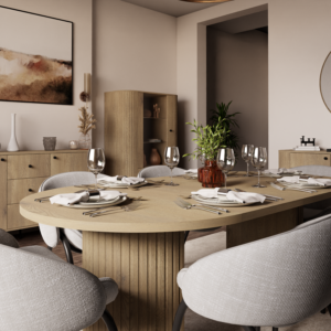 Stół Rozkładany Ovalio 100  cm - 188 cm - Dąb Cremona