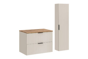 Zestaw meblowy Adel 80 cm z blatem i szafką wysoką - SET-ADC B WOTAN 80 CM HC - Kaszmir