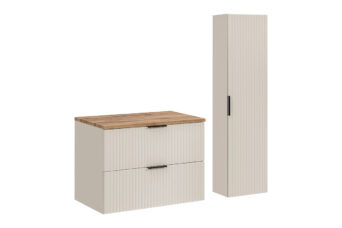 Zestaw meblowy Adel 80 cm z blatem i szafką wysoką - SET-ADC B WOTAN 80 CM HC - Kaszmir