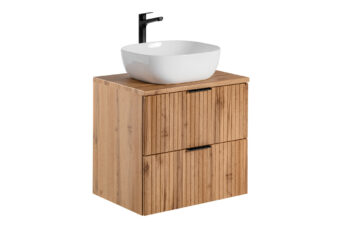 Zestaw meblowy Adel 60 cm z blatem i umywalką nablatową Smile - SET-ADO B 60 CM SMILE 40 - Dąb Wotan