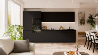 Meble Kuchenne Aria - Czarne + Blat