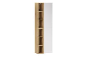 Zestaw meblowy z półsłupkiem i regałem - SET-ASW 2SP 2UR - ASTER WHITE - Biały Mat