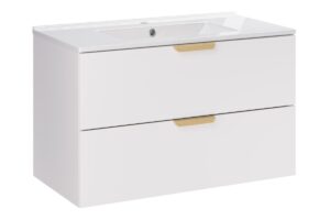 Zestaw meblowy 80cm z umywalką meblową LAVA - SET-ASW 80cm LAVA - ASTER WHITE - Biały Mat