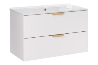 Zestaw meblowy 80cm z umywalką meblową LAVA - SET-ASW 80cm LAVA - ASTER WHITE - Biały Mat