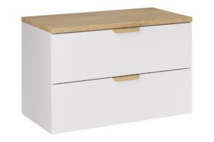 Zestaw meblowy 80cm z blatem - SET-ASW B CREMONA 80cm - ASTER WHITE - Biały Mat