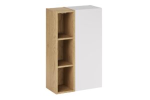 Zestaw meblowy z półsłupkiem i regałem - SET-ASW SP UR 20X80 - ASTER WHITE - Biały Mat