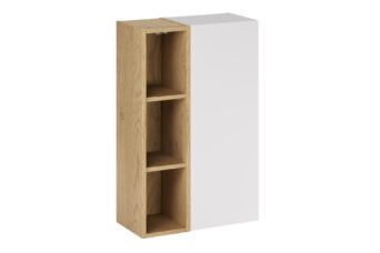 Zestaw meblowy z półsłupkiem i regałem - SET-ASW SP UR 20X80 - ASTER WHITE - Biały Mat