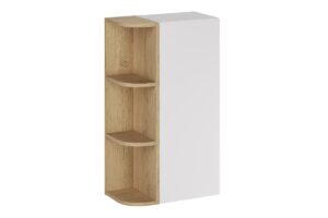 Zestaw meblowy z półsłupkiem i regałem - SET-ASW SP URSM - ASTER WHITE - Biały Mat