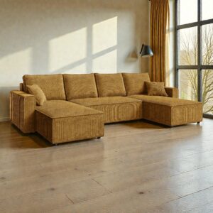 Narożnik Amber U - Podkowa - Tkanina Welur Poso - 305 cm na 2 x 140 cm