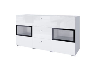 Komoda BAROS 2497BM26 - Biały Laminat / Biały Połysk