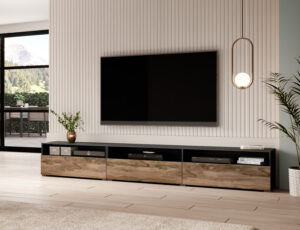Szafka RTV BAROS 24Z6BM40 - Satin Nussbaum / Touchwood